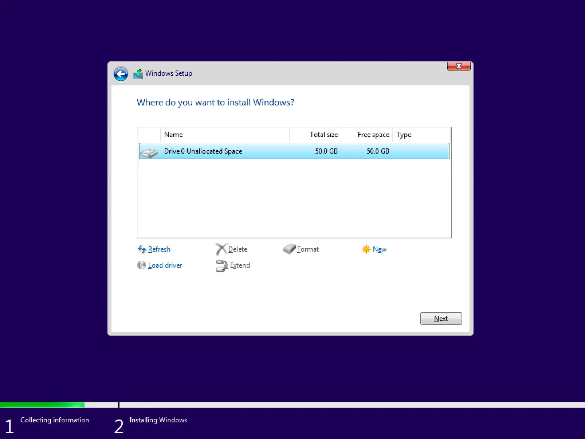 Install Windows 10 - Step 7