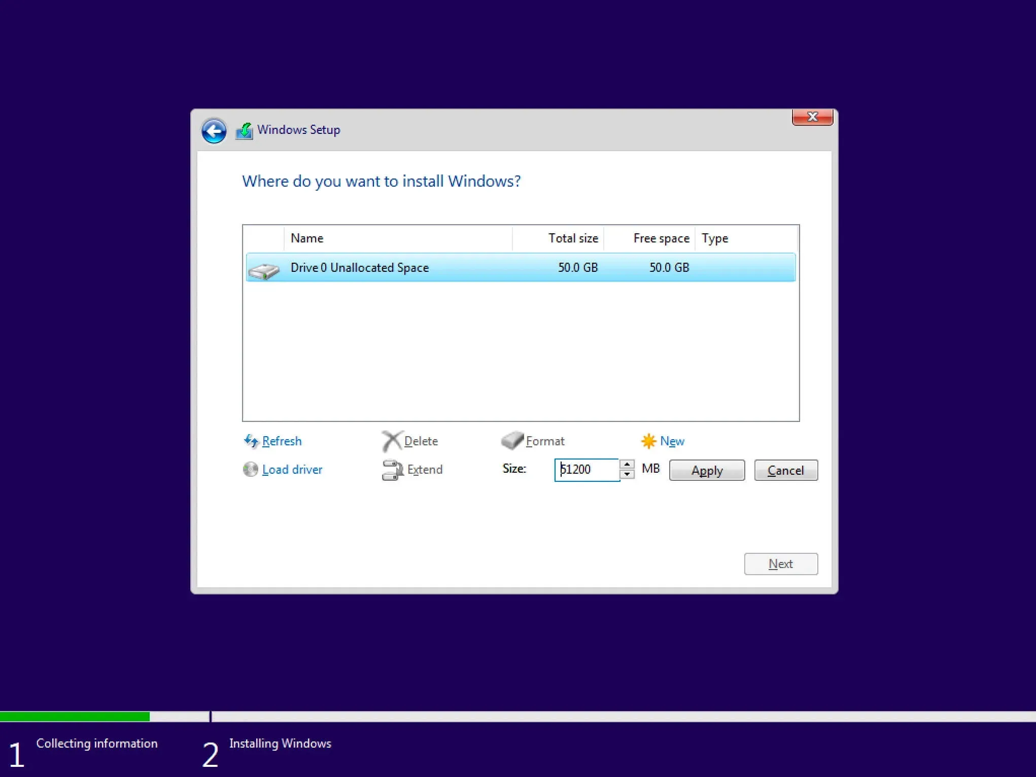 Install Windows 10 - Step 8