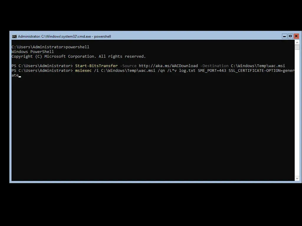 Install Windows Admin Center on Windows Server 2019 Server Core - Step 4