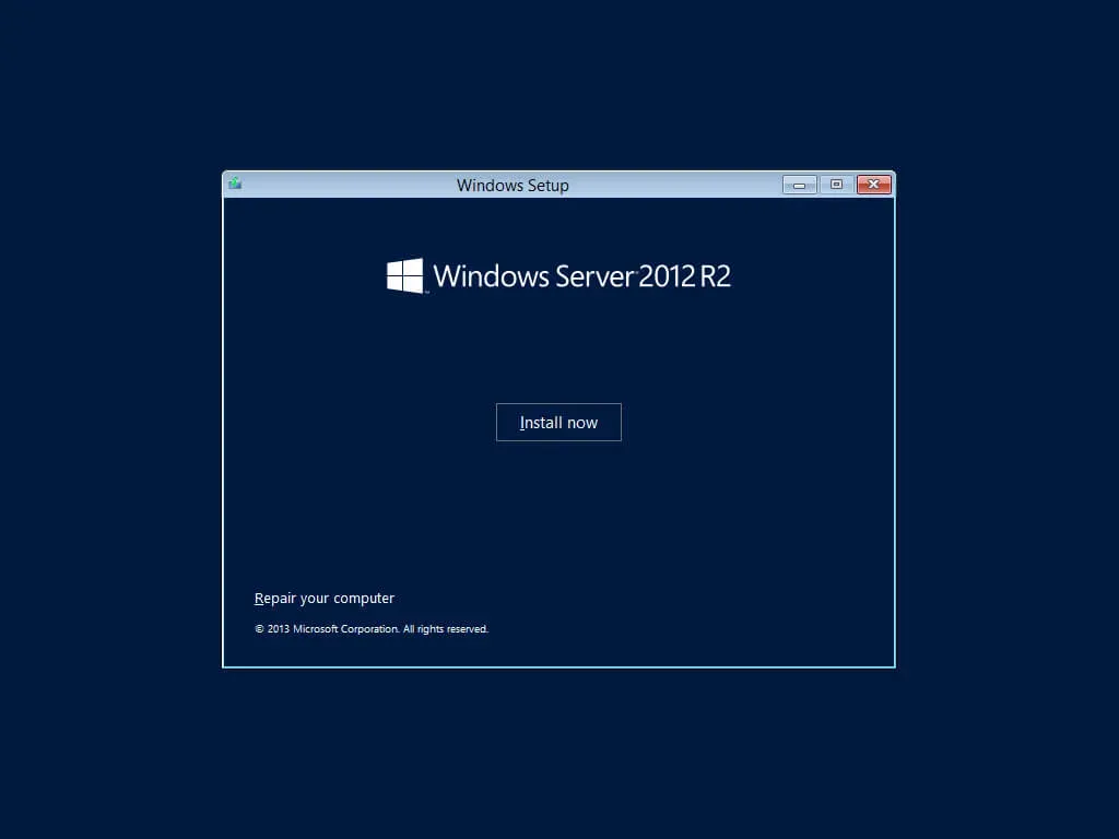 Install Windows Server 2012 R2 - Step 2