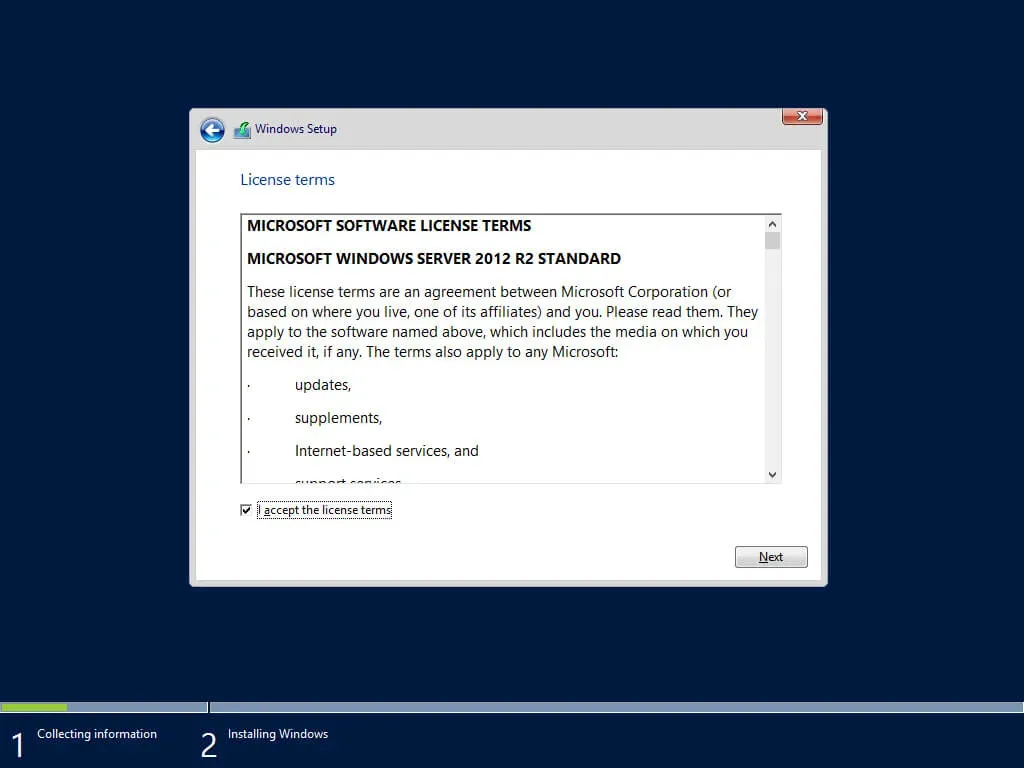 Install Windows Server 2012 R2 - Step 5