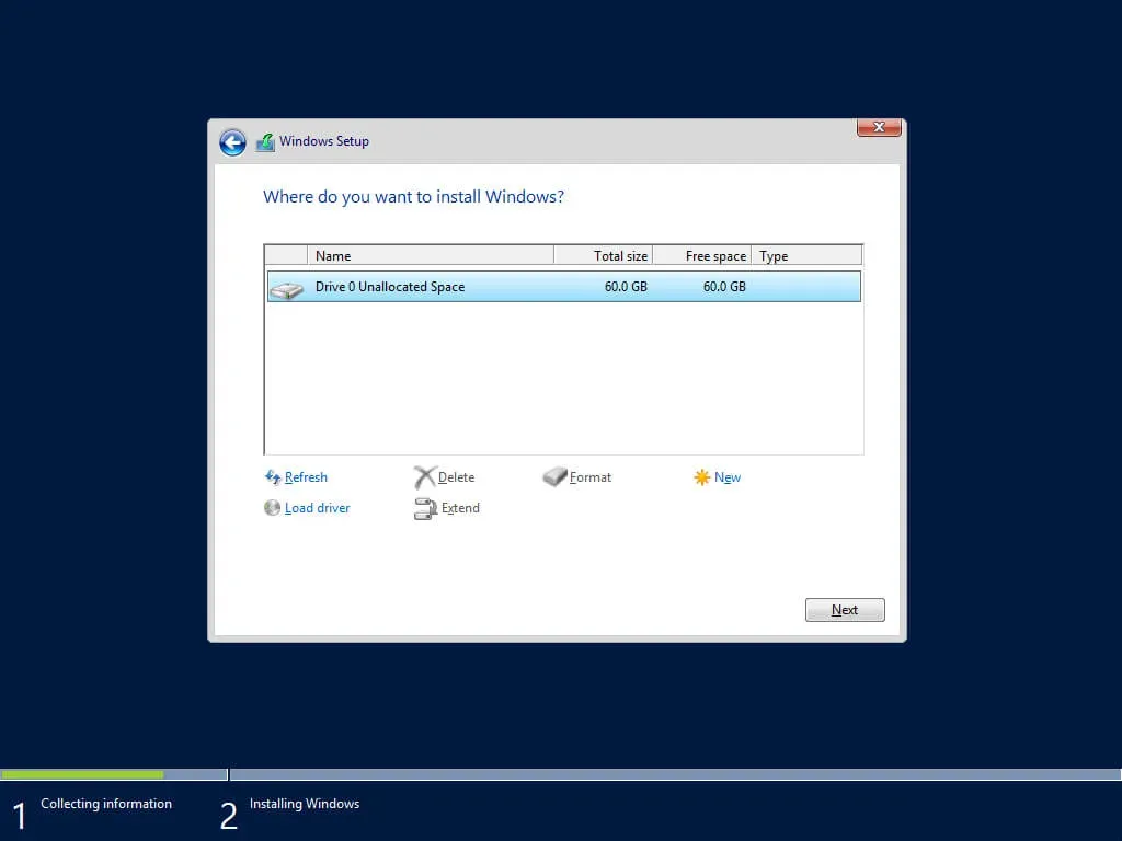Install Windows Server 2012 R2 - Step 7