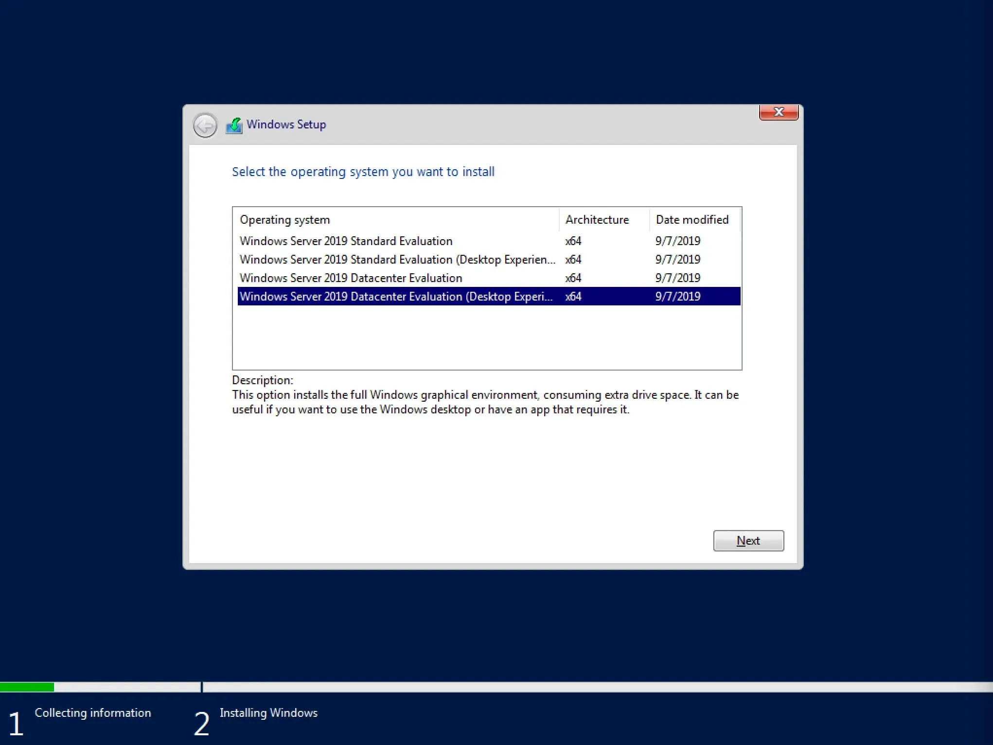 Install Windows Server 2019 - Step 3