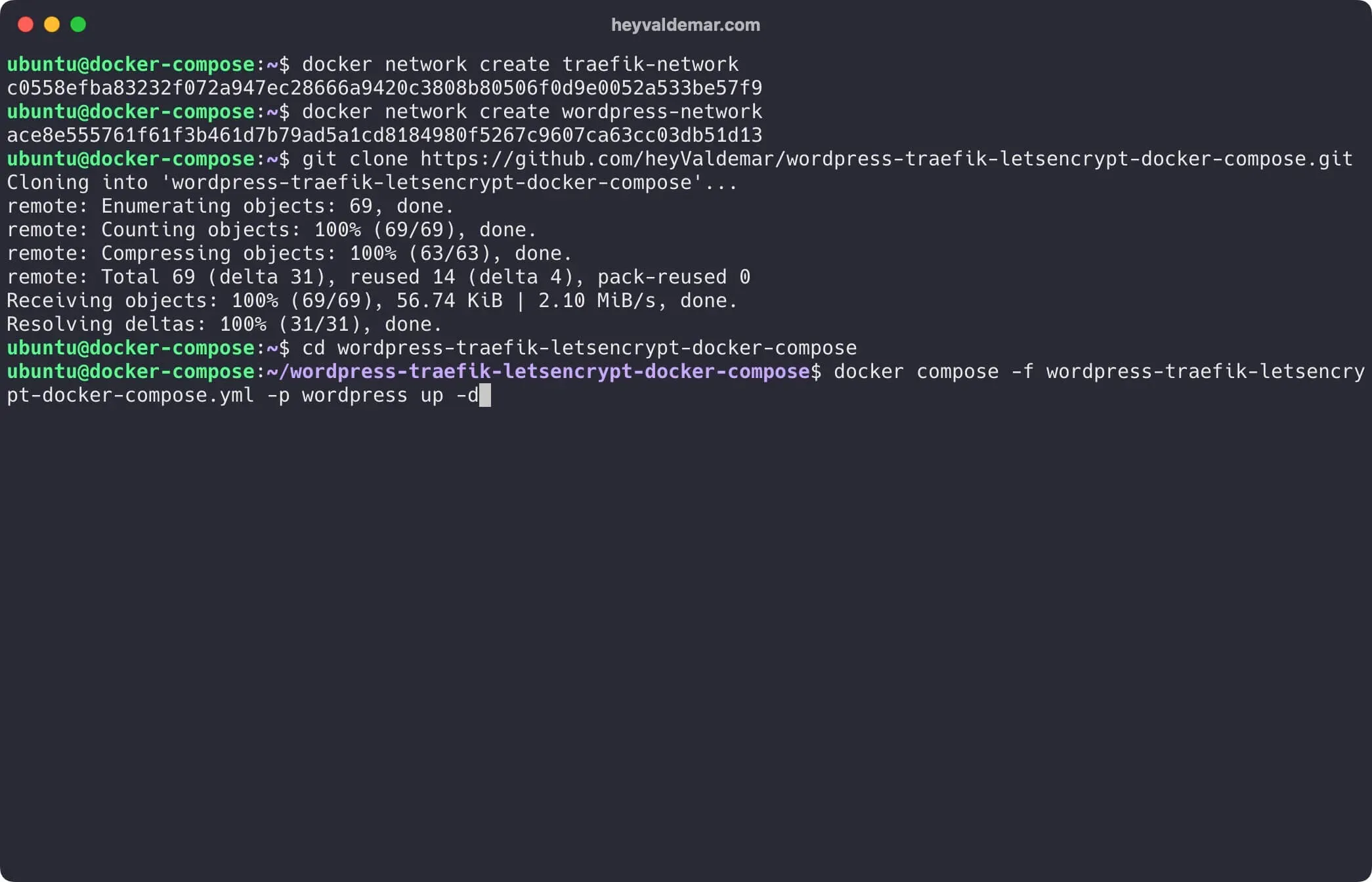 Install WordPress Using Docker Compose - Step 5