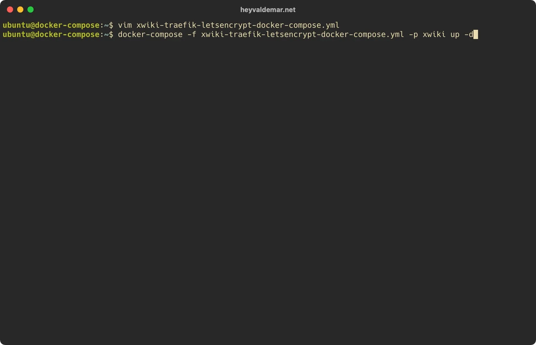 Install XWiki with Docker Compose - Step 4