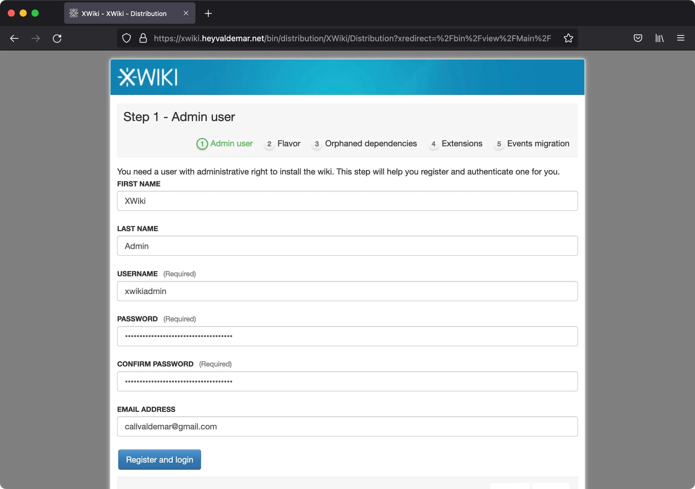 Install XWiki with Docker Compose - Step 6