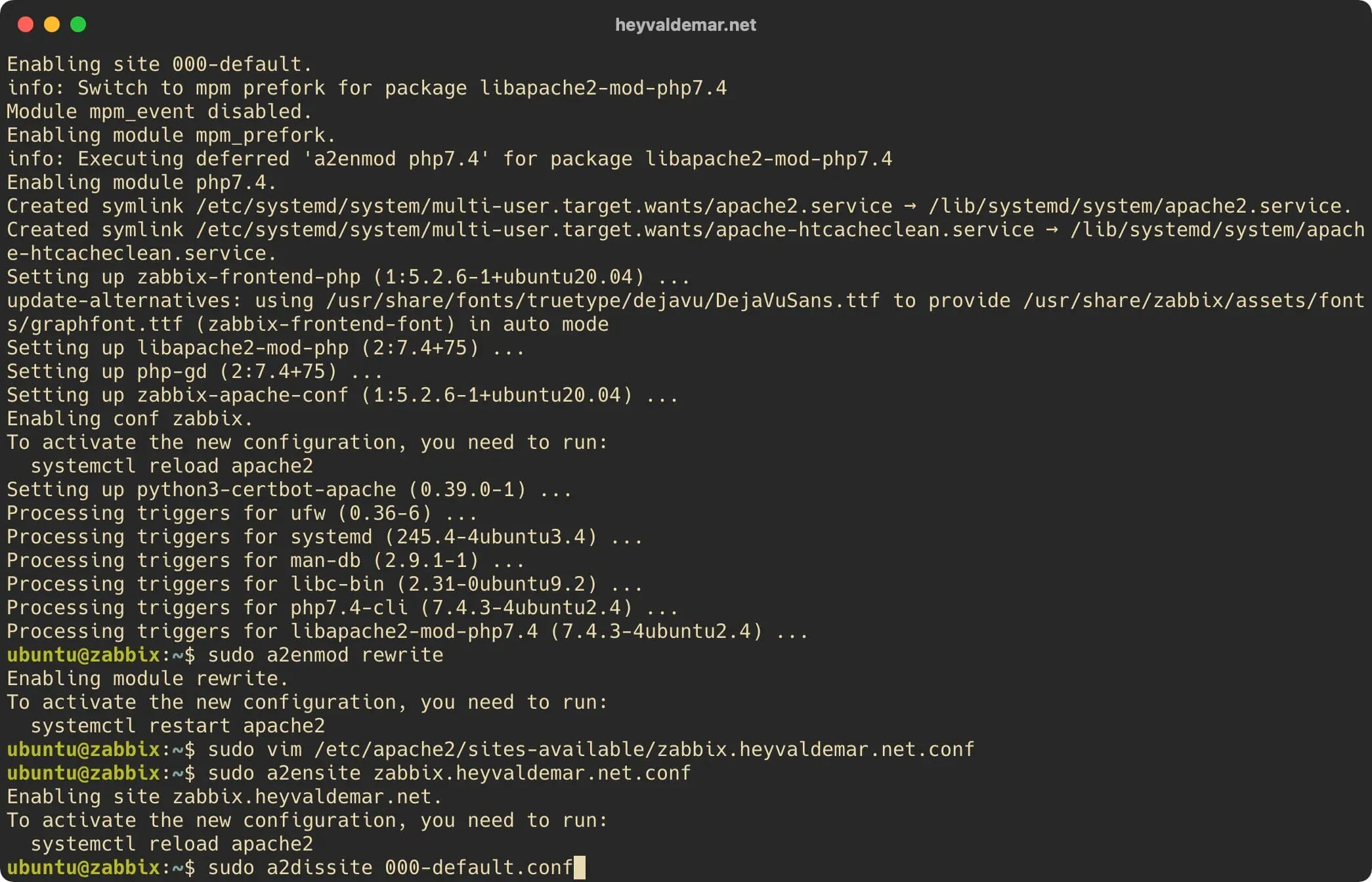 Install Zabbix on Ubuntu Server - Step 10