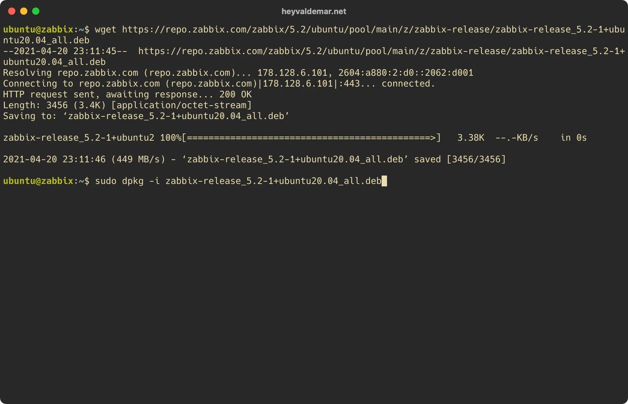 Install Zabbix on Ubuntu Server - Step 2