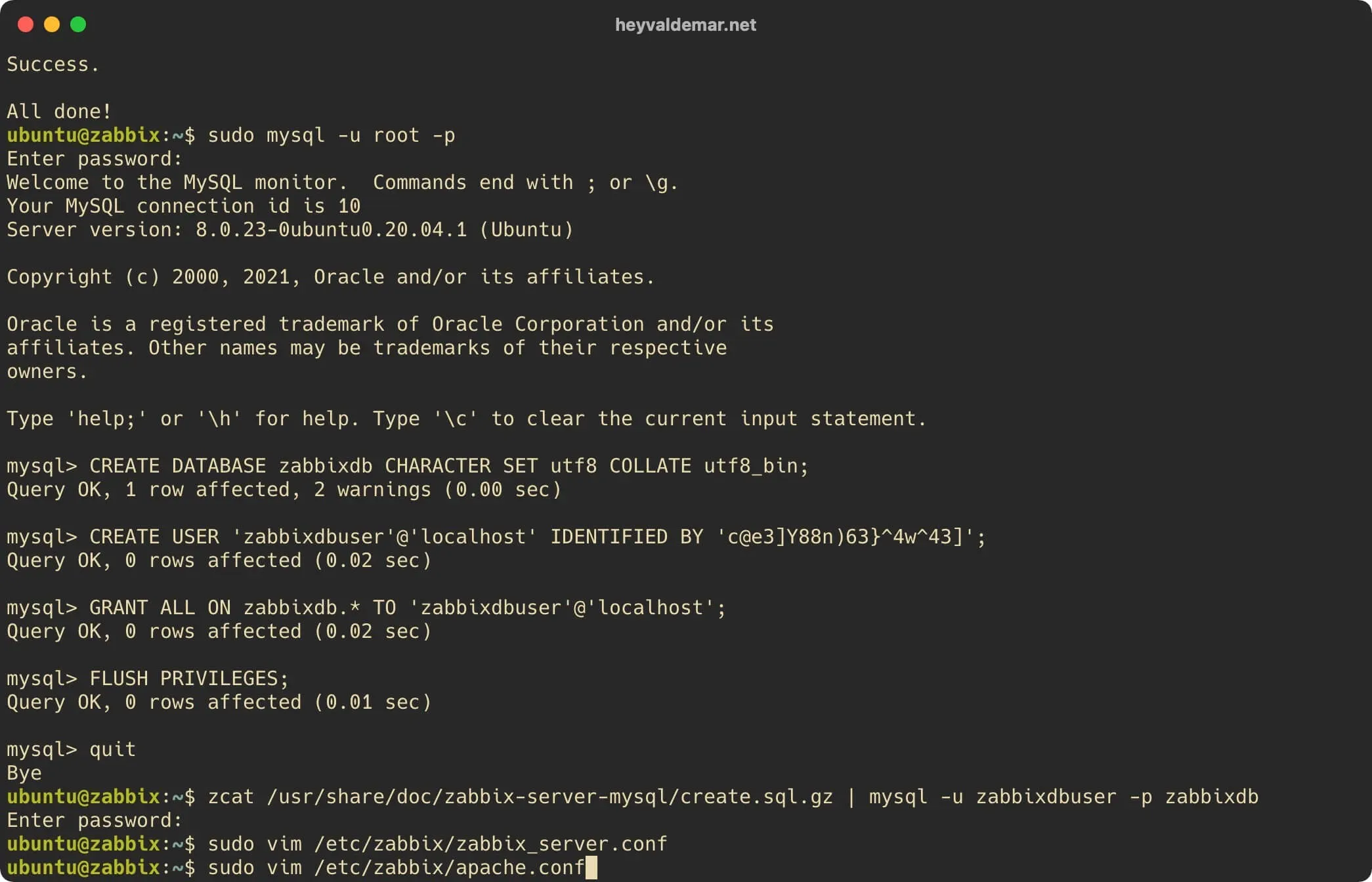 Install Zabbix on Ubuntu Server - Step 42