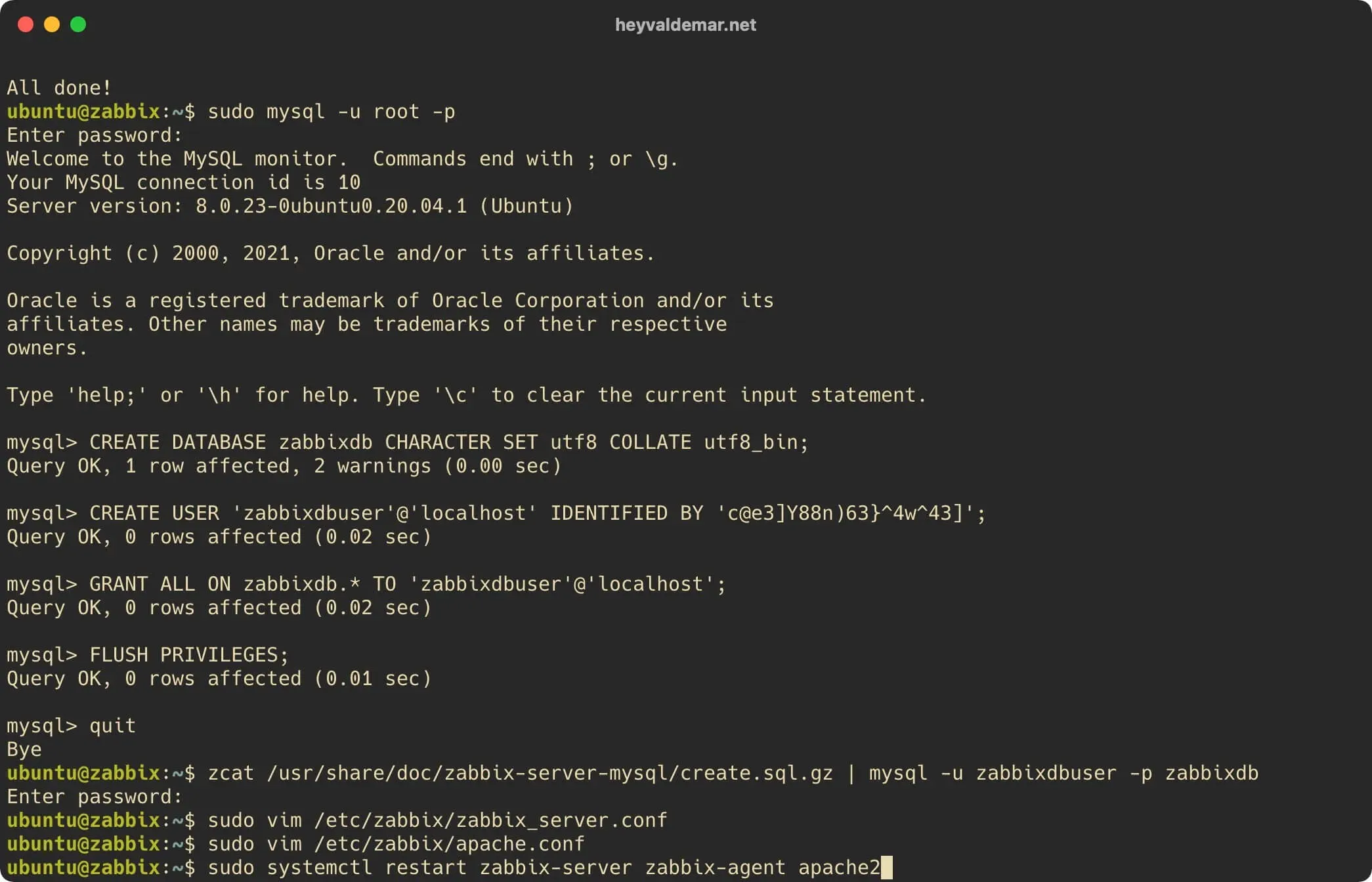Install Zabbix on Ubuntu Server - Step 45