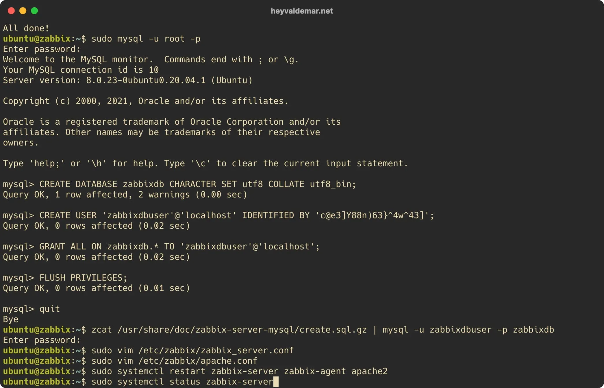 Install Zabbix on Ubuntu Server - Step 46