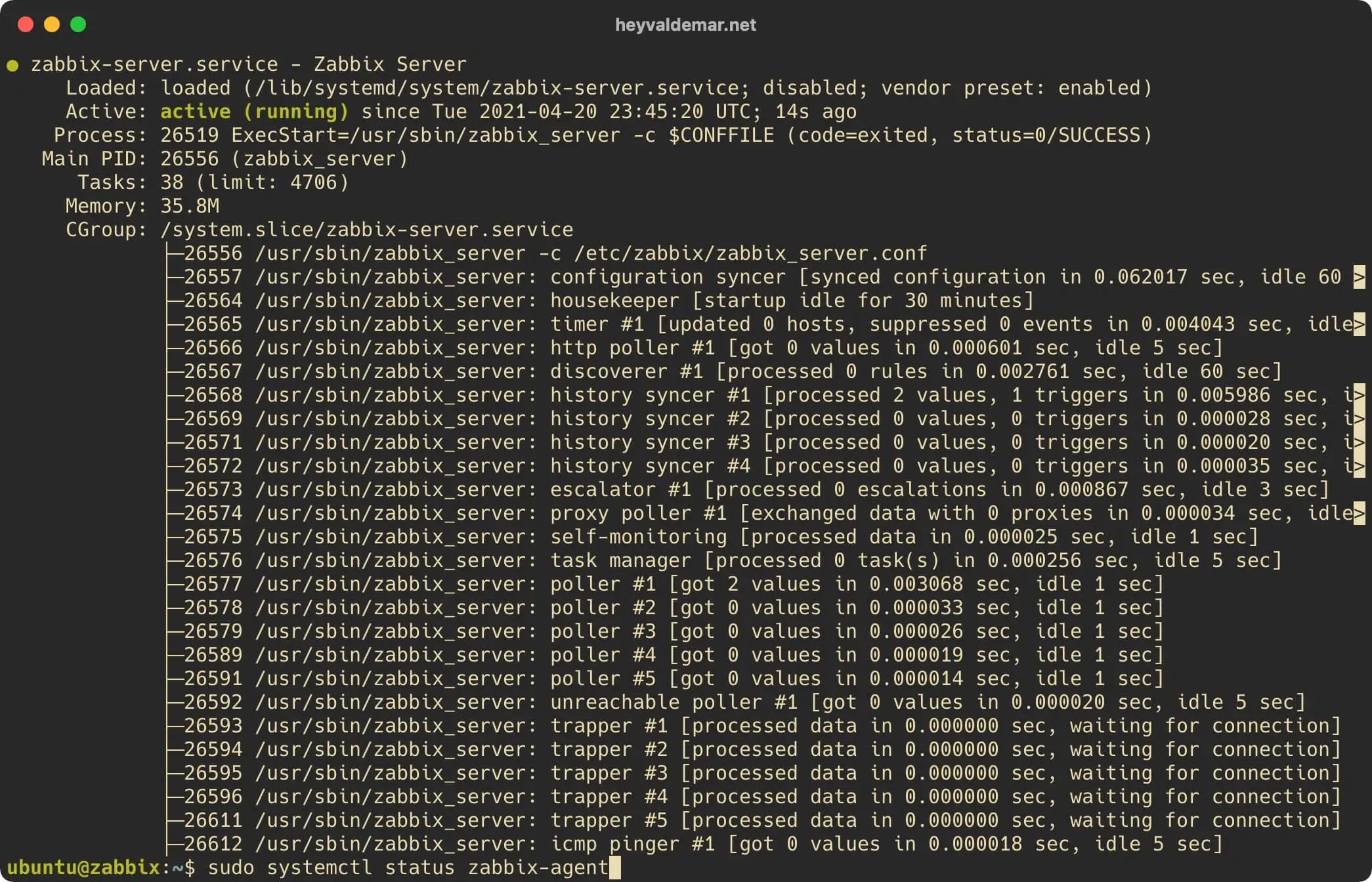 Install Zabbix on Ubuntu Server - Step 47