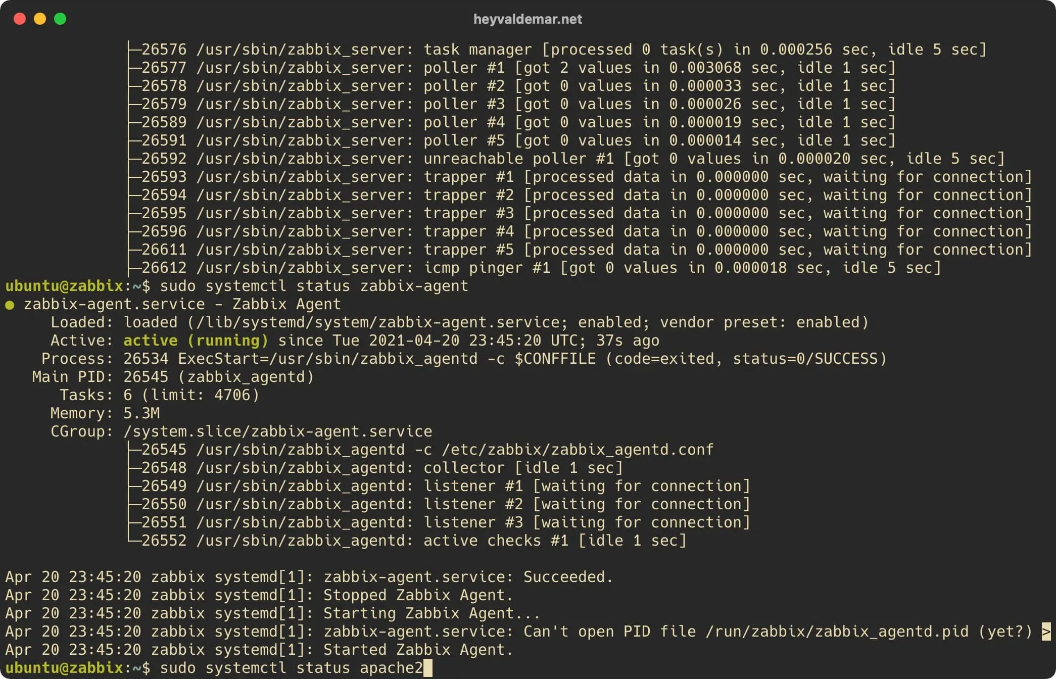 Install Zabbix on Ubuntu Server - Step 48