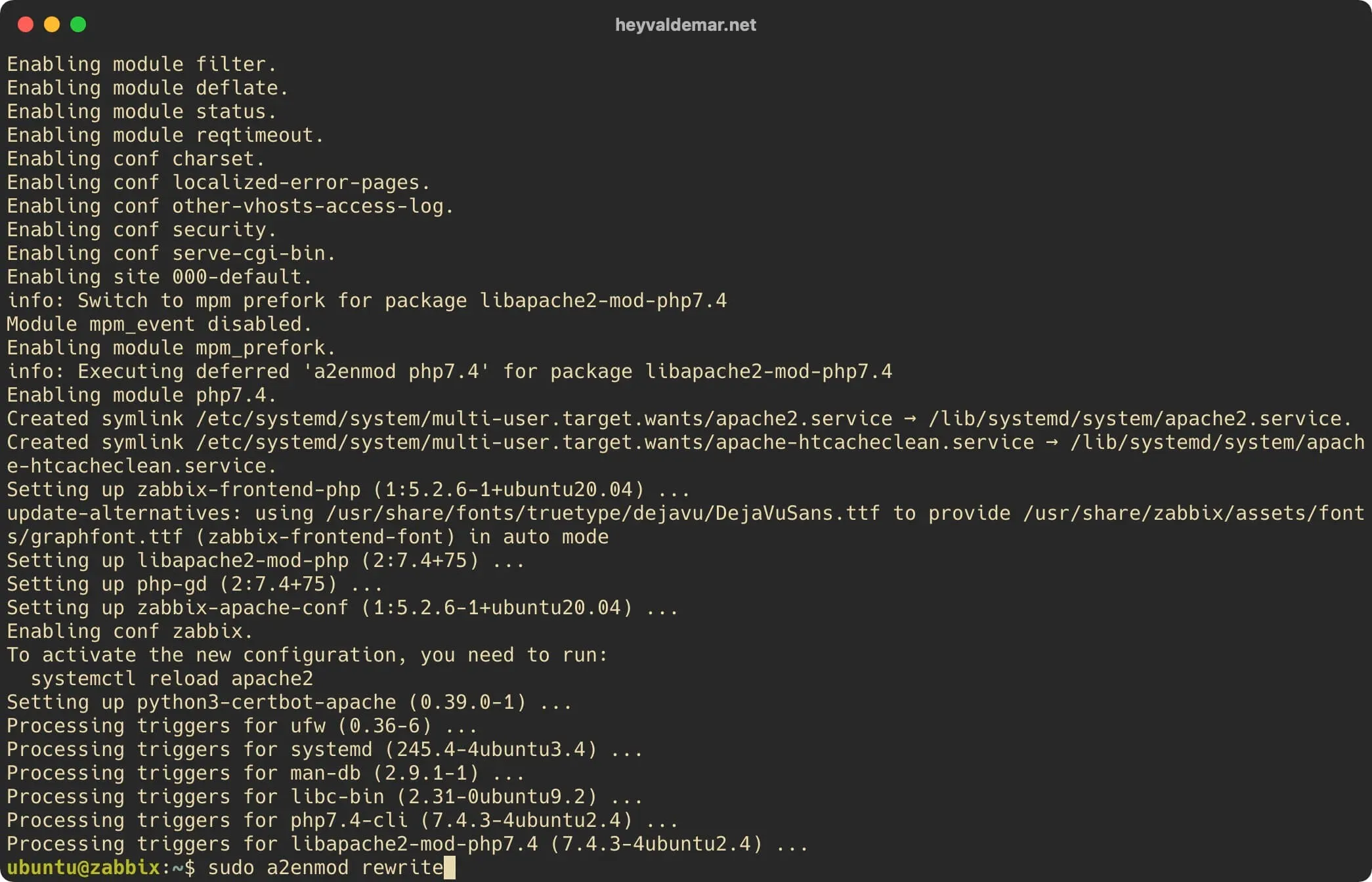 Install Zabbix on Ubuntu Server - Step 5