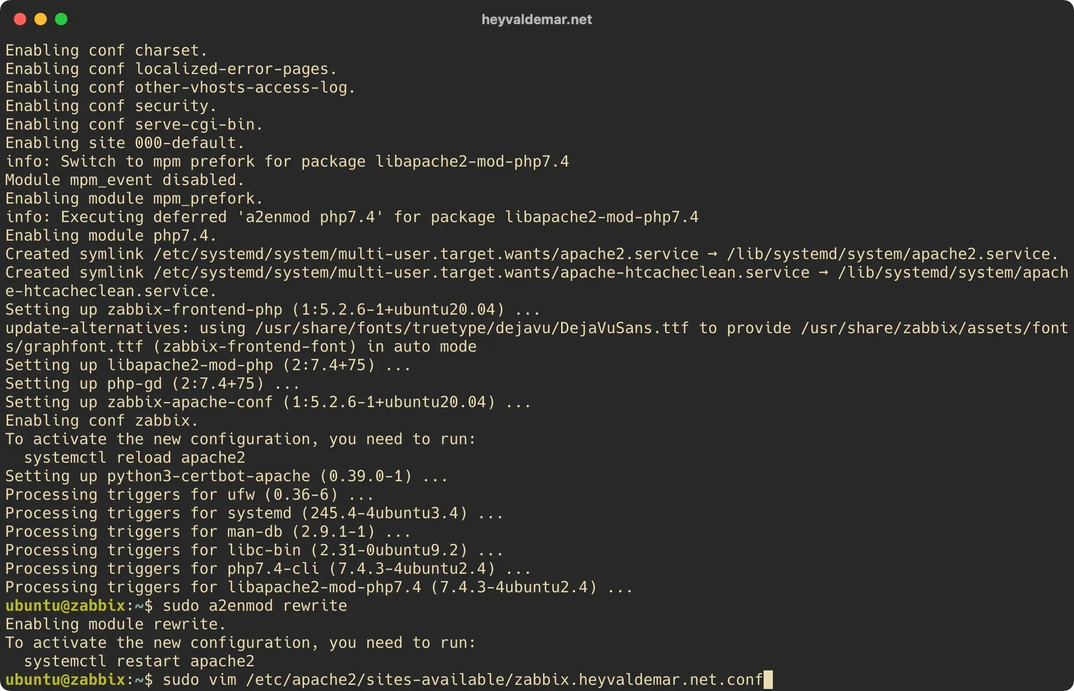 Install Zabbix on Ubuntu Server - Step 6