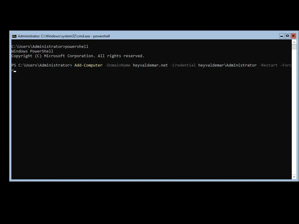 Join Windows Server 2019 Server Core to a Domain - Step 2