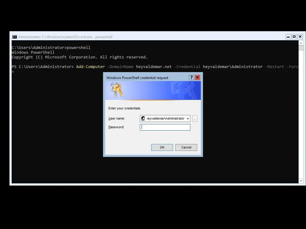 Join Windows Server 2019 Server Core to a Domain - Step 3