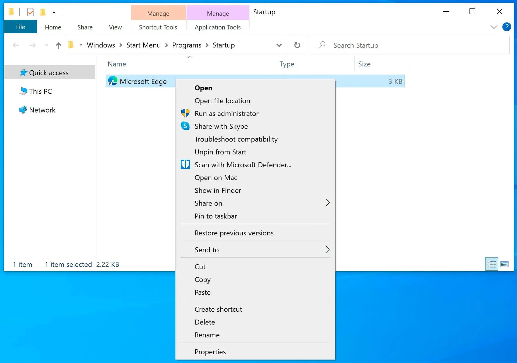Minimize Programs on Windows 10 Startup - Step 5