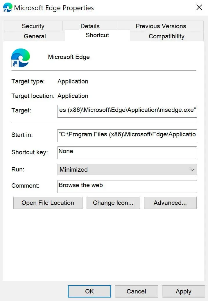 Minimize Programs on Windows 10 Startup - Step 6