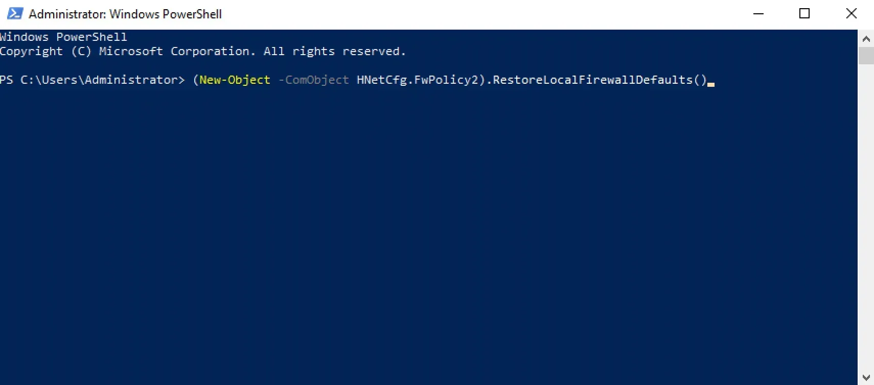 Restore Windows Firewall Defaults - Step 13