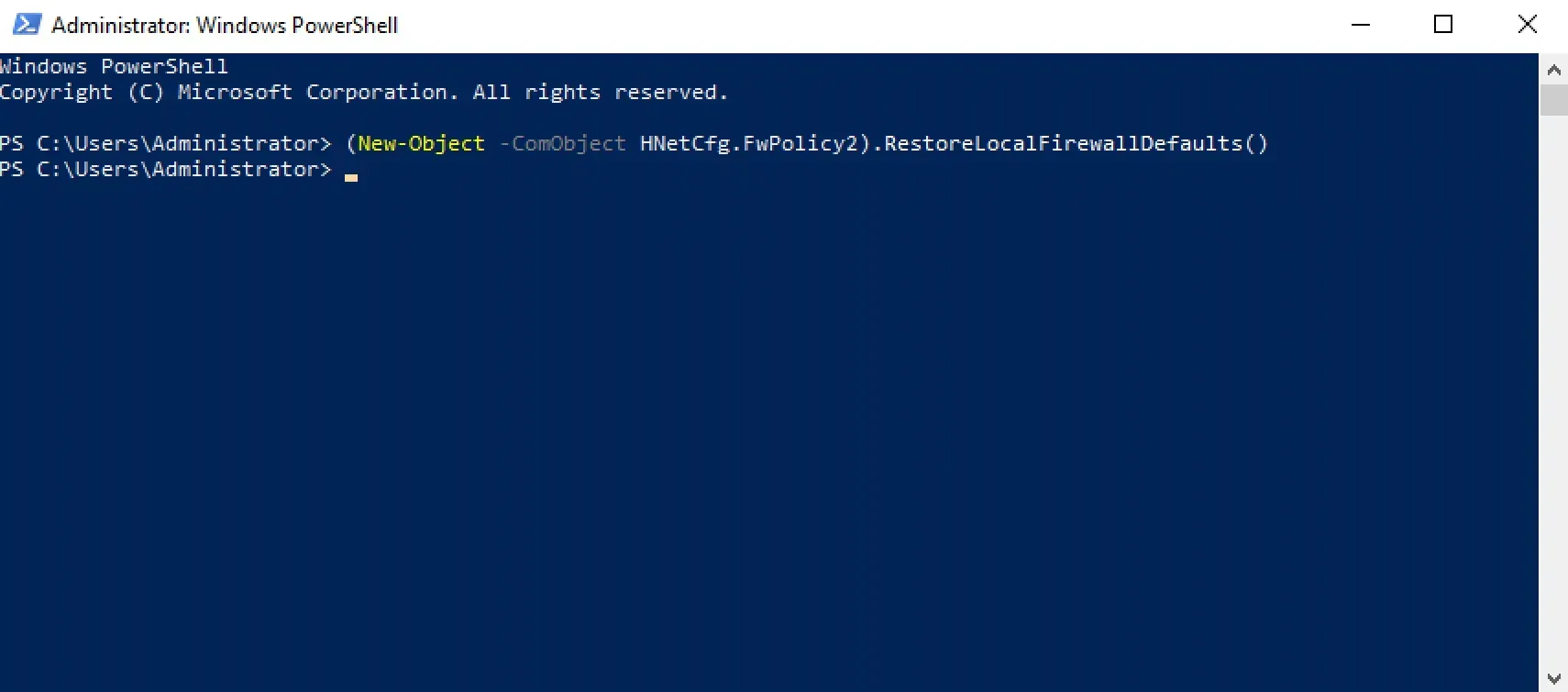 Restore Windows Firewall Defaults - Step 14