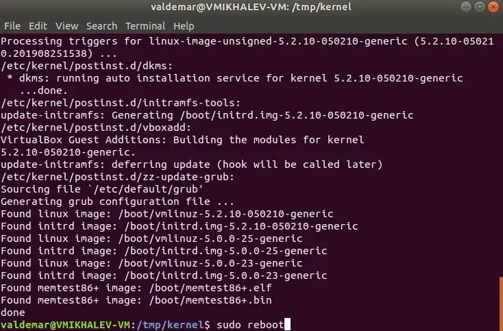 Update Kernel in Ubuntu - Step 11