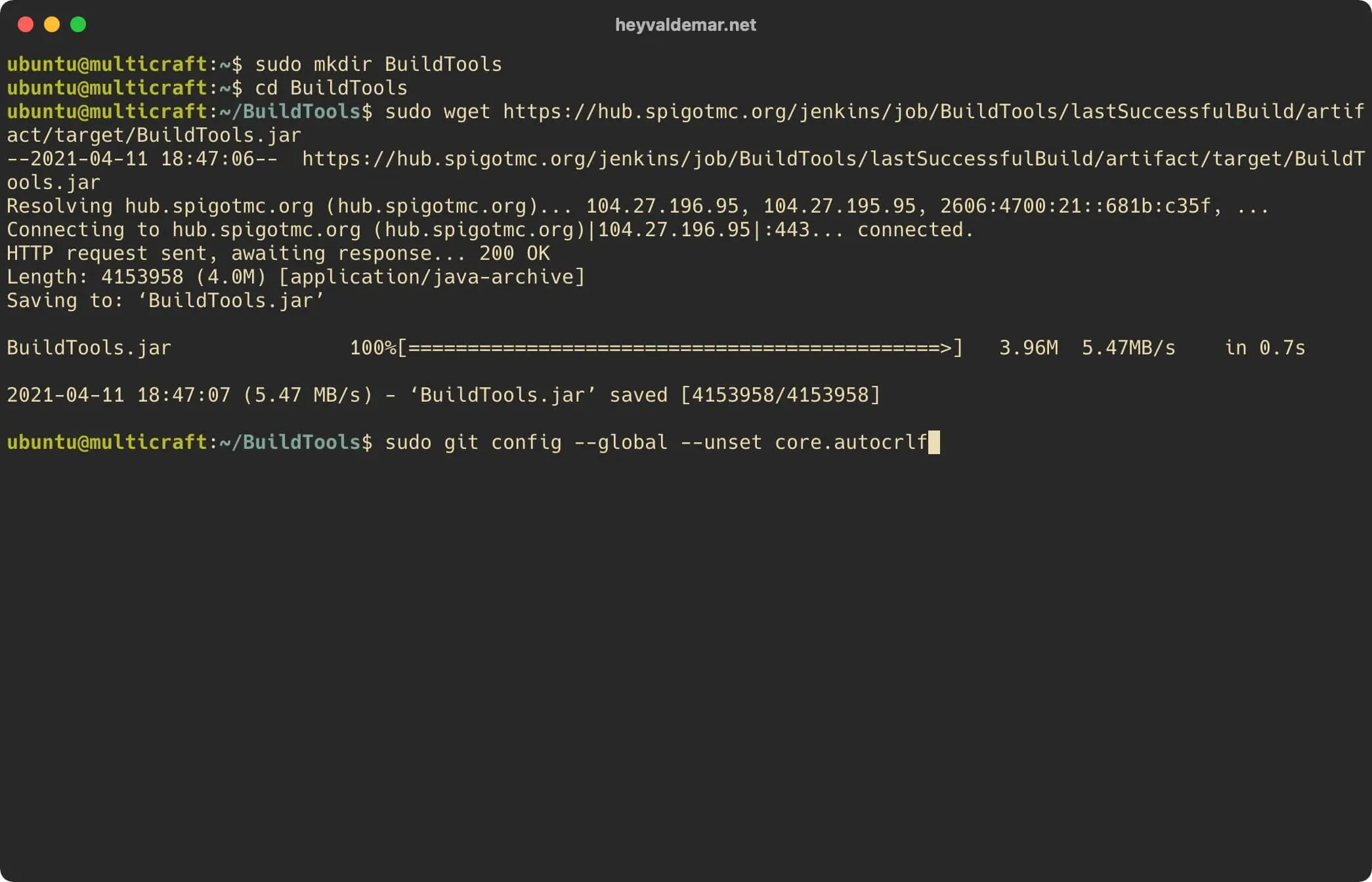Upgrade Spigot on Ubuntu Server with Multicraft - Step 4